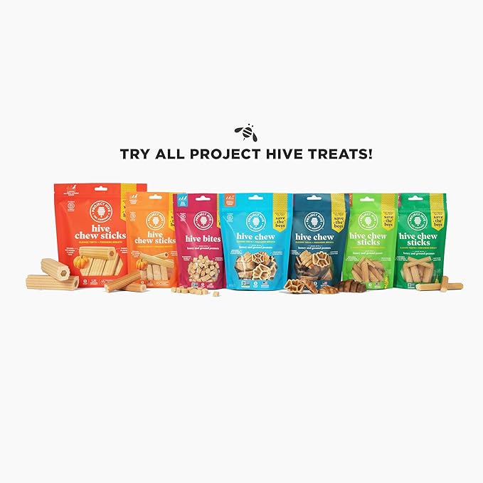 Healthy Dog Reward Treats - Hive Bites - 12 oz. Ñ All Natural Small Dog Bites for Training, Natural Peanut Butter Flavored, Vegetarian Chews, Made in The USA