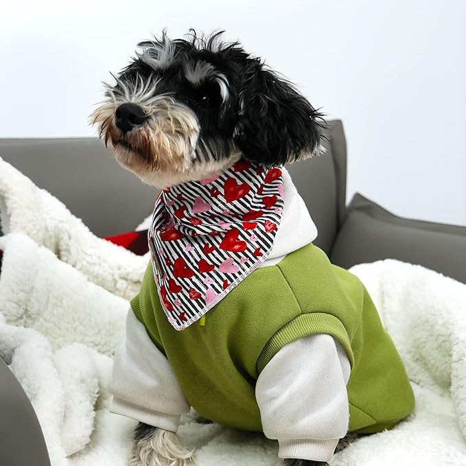 lionet paws Valentines Dog Bandana for Small Medium Large Dogs, Cat Dog Kerchief Triangle Bibs Scarf for Girl Boy