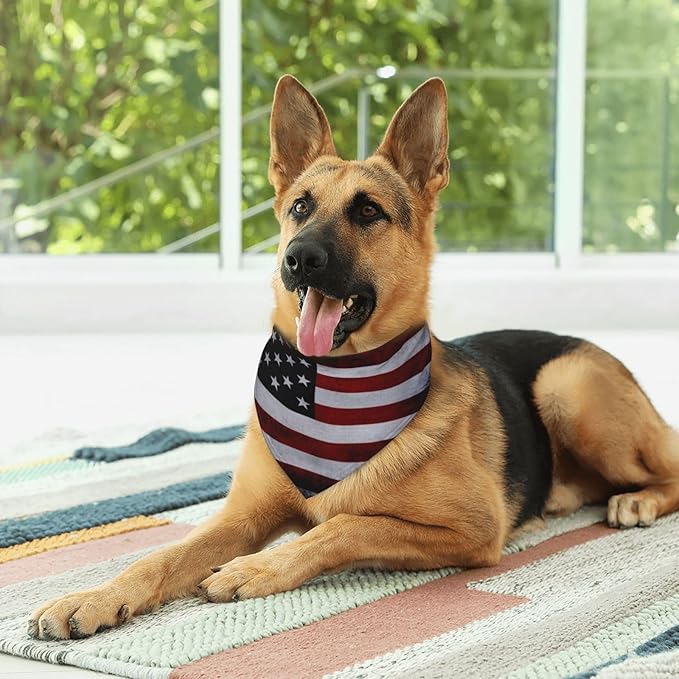 American Flag Dog Bandana Scarf Triangle Bibs Pet Accessories Cat Kerchief