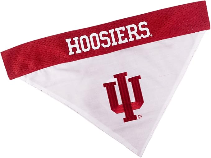 Pets First Collegiate Pet Accessories, Reversible Bandana, Indiana Hoosiers, Small/Medium
