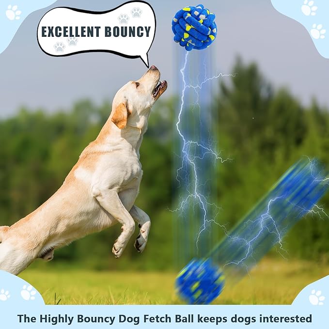 Magicorange Dog Balls 2 Pack Tennis Ball Toys Dog Toy for Aggressive Chewers Indestructible Teething Chew Toys Water Toy Fetch Ball for Dogs