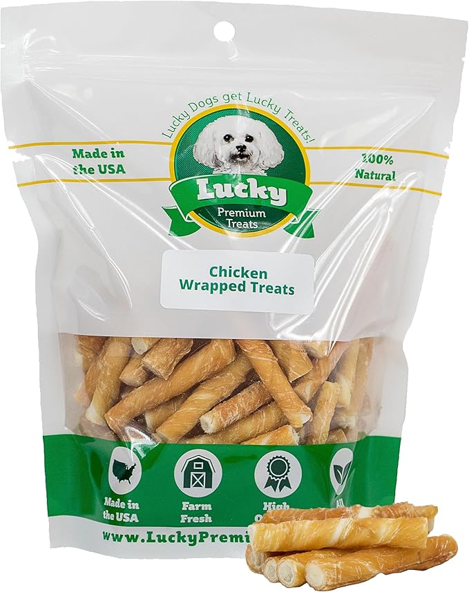 Chicken Wrapped Rawhide Dog Treats for Toy Dogs Under 25 lbs. – 40ct. Rawhide Chew Sticks – Limited Ingredient Long Lasting Chews Made in The USA with Natural Chicken and Beef Hide Twists