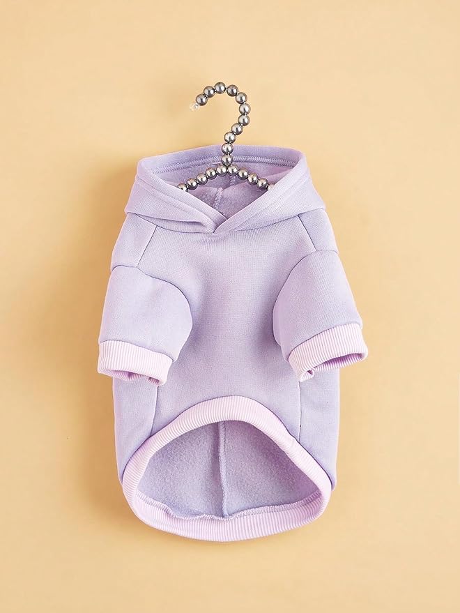 QWINEE Dinosaur Dog Hoodie Dog Warm Jacket Christmas Halloween Dog Costume Dog Clothes for Puppy Kitten Small Medium Dogs Cats Solid Purple XS