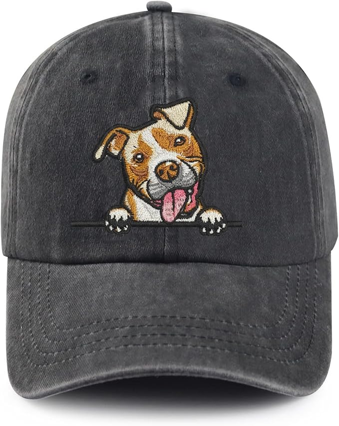 Dog Lover Gifts, Pit Bull Terrier Embroidered Dog Baseball Hats for Men Women