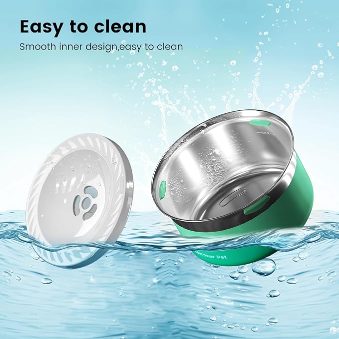 Gardner Pet Dog Bowls 1 Gallon (3.85L) Stainless Steel No Spill Dog Water Bowl, Slow Water Feeder Metal Bowls, Spill Proof Water Dispenser for Large Dogs, Promotes Healthy Hydration(Green)