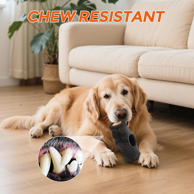 AUSCAT Indestructible Dog Frozen Treat Toy, Dog Enrichment Toys for Aggressive Chewers, Durable Toy to Keep Busy, Stump Shape