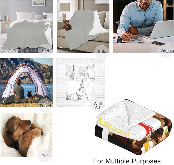 Custom Family Blanket, Customized Blankets with Photos, Personalized Souvenir Throws Blanket Gifts for Mother MOM DAD Grandpa Grandma Lover Family Household Always & Forever Made in USA