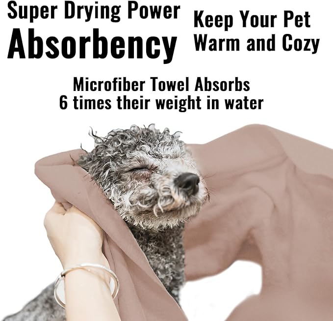 Microfiber Dog Towels for Drying Dogs, Super Absorbent and Soft Pet Grooming Towel, 40 Inch X 23.6 Inch, Perfect for Large, Medium or Small Dogs (Camel, 40"X23.6" - 1pack)