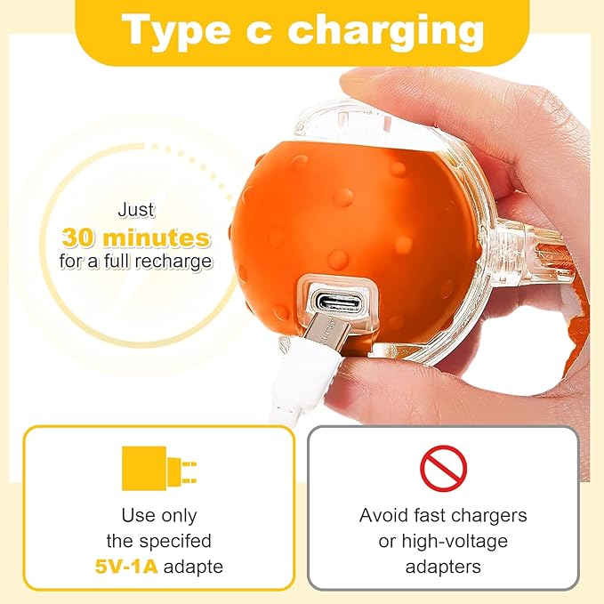 2-Pack Interactive Cat Toys Ball for indoor Cats＆Dog,Automatic Cat Toy with Elastic Mesh Tail,Rechargeable Rolling Kitten Toy,Include 8 Cat Spiral Spring,Cat Enrichment Toys for Indoor Cats(Red Blue)