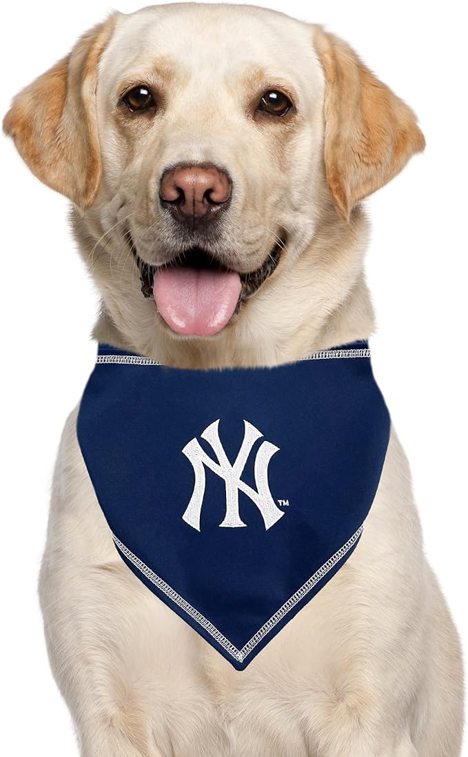 Pets First MLB New York Yankees TIE Bandana, Small/Medium. Dog Bandana Scarf Bib for Pet Cat Dog. The Ultimate Game-Day, Party Bandanna, Birthday Event