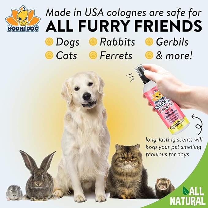 Bodhi Dog Premium Dog Cologne - Deodorizing Dog Perfume & Conditioner for Dogs & Cats - Natural Long Lasting Spray - Keeps Pets Fresh All Day - Gentle, Safe Formula, Made in USA (Sugar Cookie 8 Fl Oz)