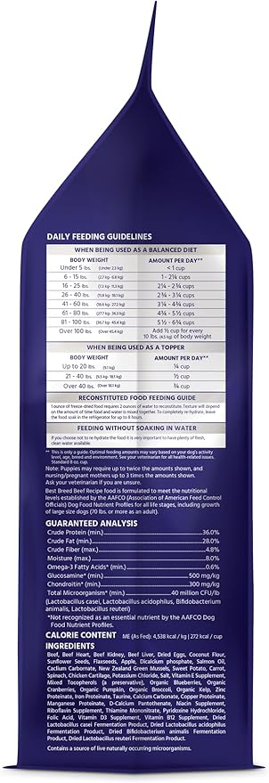 Best Breed Dr. Gary's Freeze-Dried Raw Food, Topper and Treat: Beef Recipe - 24 oz.