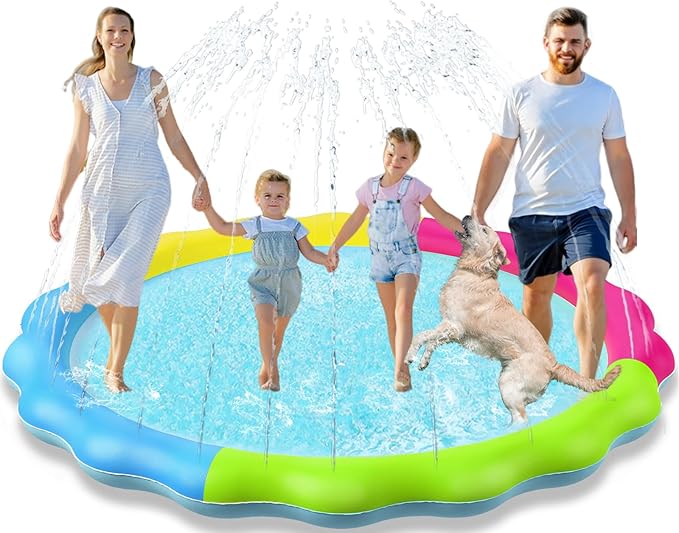 Jasonwell Kids Dog Splash Pad Sprinkler Non Slip Dog Sprinkler Pad Splash Pool Puppy Dogs Pool Summer Outdoor Water Toys Backyard Durable Splash Pad for Toddlers Kids Small Medium Large Dogs Pet