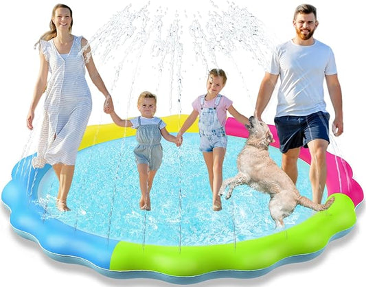 Jasonwell Kids Dog Splash Pad Sprinkler Non Slip Dog Sprinkler Pad Splash Pool Puppy Dogs Pool Summer Outdoor Water Toys Backyard Durable Splash Pad for Toddlers Kids Small Medium Large Dogs Pet