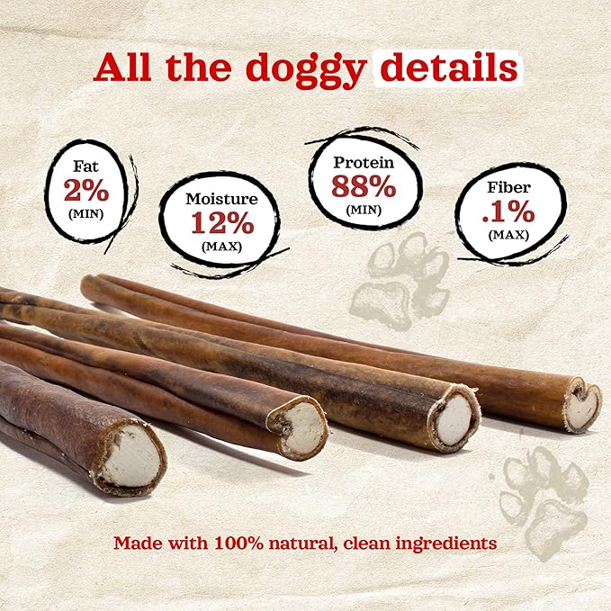 Natural Farm Bully Sticks Stuffed Collagen Sticks for Dogs (4-5 Inch, 10-Pack), Rawhide-Free, Natural Dog Chews, Long Lasting, Small, Medium and Large Dogs, Great Rawhide Alternative