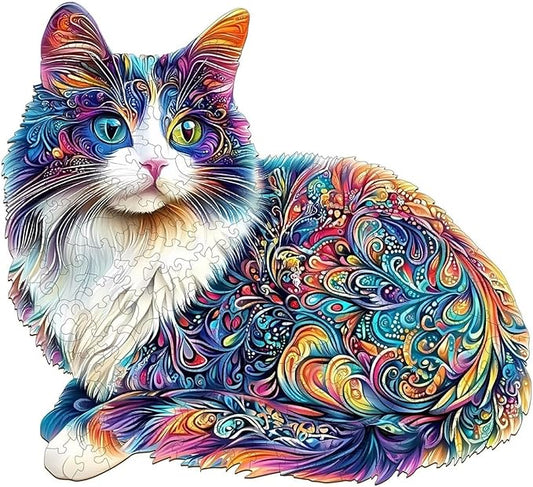 Lazy Cute Cat Puzzles Adults Gifts Wooden 175 Pieces 11.4 * 10.4in