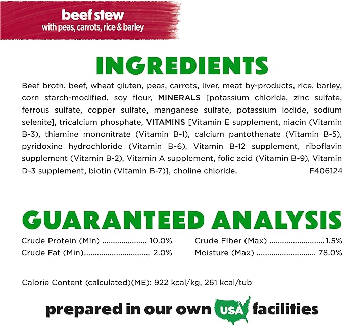 Purina Beneful Gravy Wet Dog Food, Prepared Meals Beef Stew - (8) 10 oz. Tubs