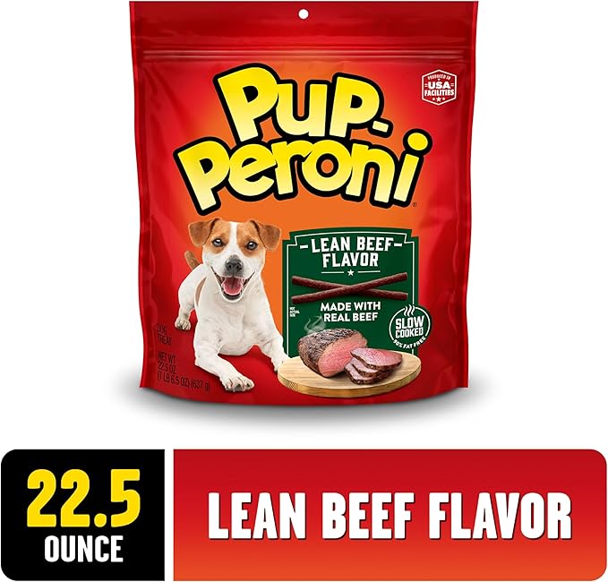 Pup-Peroni Dog Treats, Lean Beef Flavor, 22.5 Ounce, Made with Real Beef, 90% Fat Free