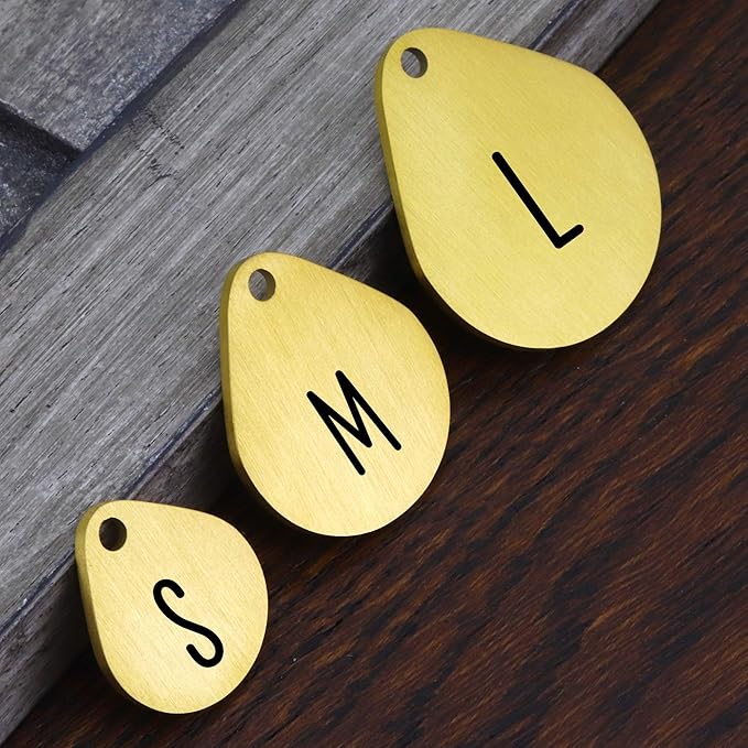 Ultra Joys Dog ID Tag, Custom Dog Tag Personalized Cat Tag, Pet ID Tag, Brushed Stainless Steel Teardrop Dog Tag Gold Small