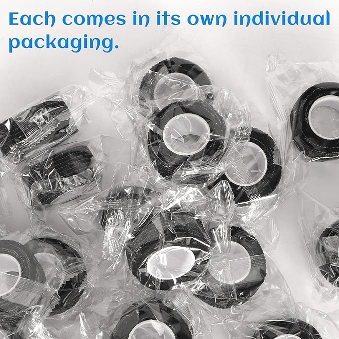 24 Rolls Elastic Self Adhesive Bandage Wrap 1 Inch, Breathable Non Woven Cohesive Bandage, Vet Wrap for Dogs, Ankle Sprains Swelling Medical First Aid Tape, Sports Athletic Tape Black