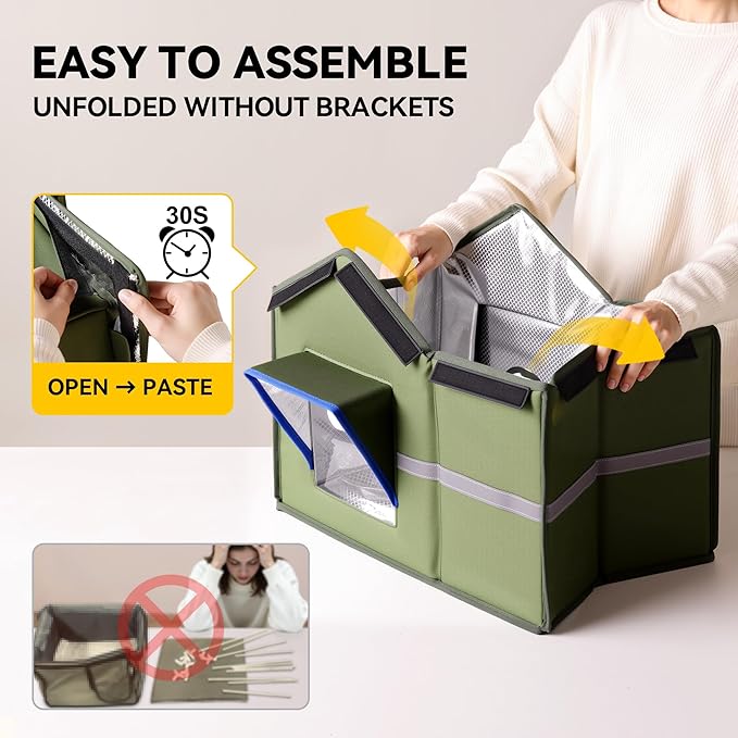 Outdoor Cat House, Large Cat House Shelter Weatherproof with Escape Door, Foldable and Portable Design for Easy Storage, Spacious Indoor Outdoor Use for Stray and Feral Cats