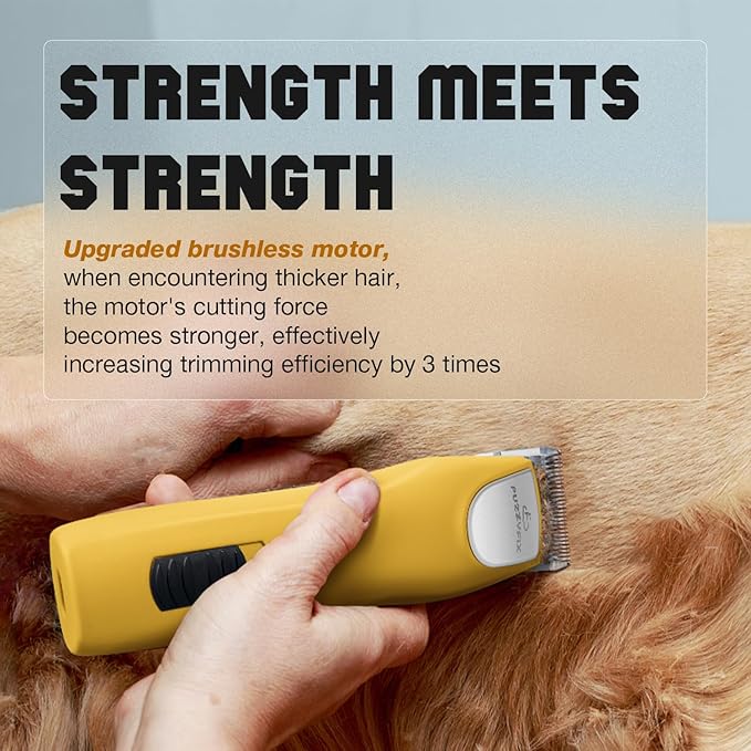 Professional Dog Clippers for Grooming, 2 Speed Pet Grooming Kit for Thick Curly Matted Coats, Low Noise Heavy Duty Cordless Hair Trimmer with Detachable Metal Blade