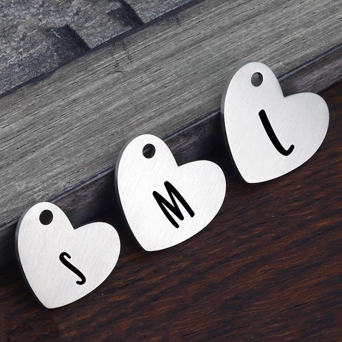 Ultra Joys Custom Personalized Pet ID Tag - Brushed Stainless Steel Heart Dog Tag Silver Medium