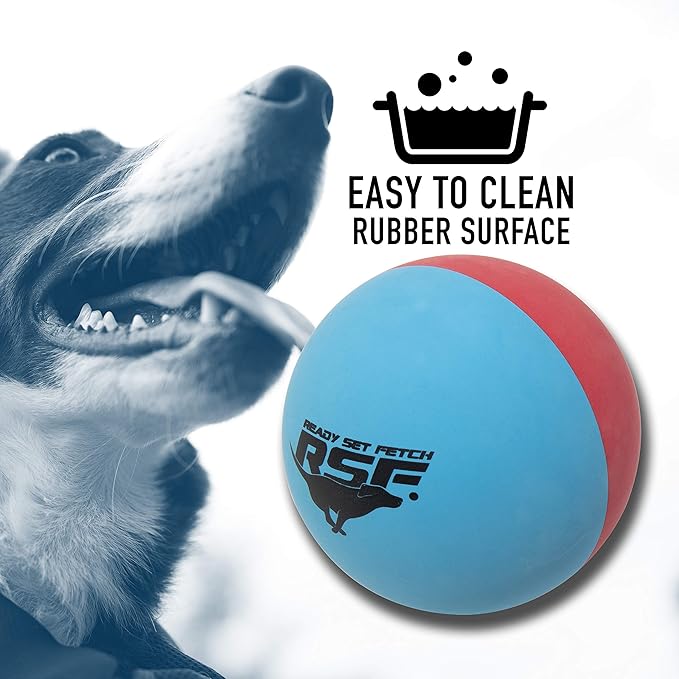 Franklin Pet Supply Co. High Bounce Fetch Balls for Dogs - Multi Colored Bounce Balls - Bouncy Rubber Pet Toys for Park + Beach - 3 Pack