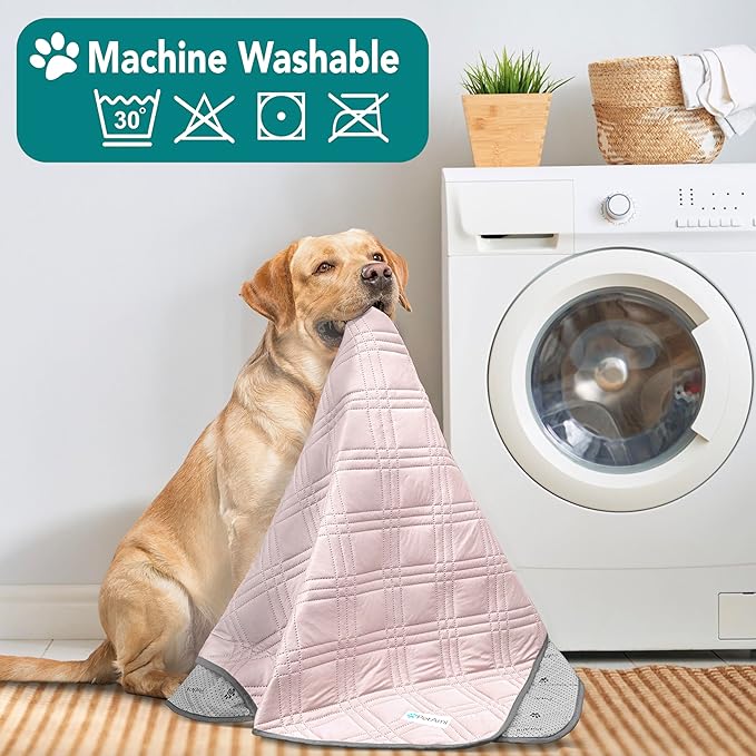 PetAmi Waterproof Cooling Mat for Dog, Premium Pet Cooling Blanket for Bed Crate, Anti Slip Indoor Dog Cool Pad for Sleeping, Q-MAX Large Sofa Couch Cover Mat for Cat, Pink, 60x80