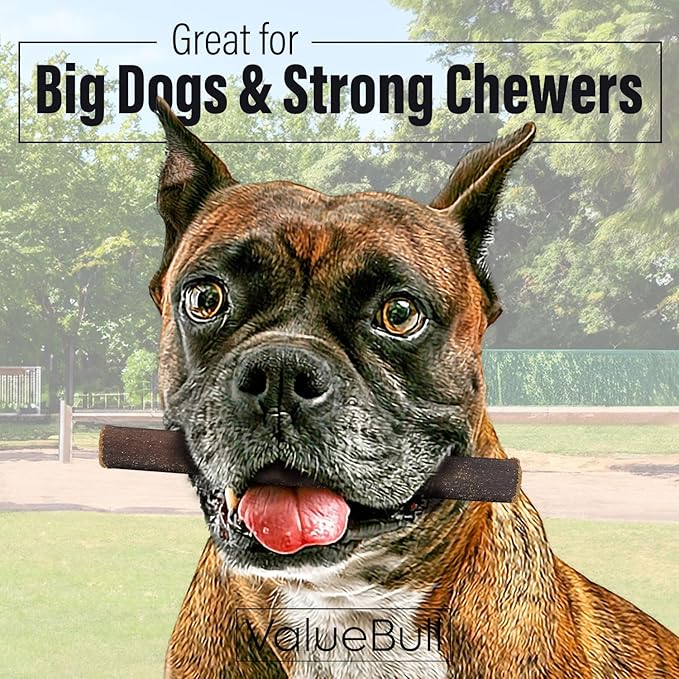ValueBull Collagen Sticks for Dogs, 6 Inch Thick Chews, Natural Long-Lasting Dog Treats, 400 Count Wholesale Pack - Supports Joints, Skin & Coat with Chondroitin & Glucosamine