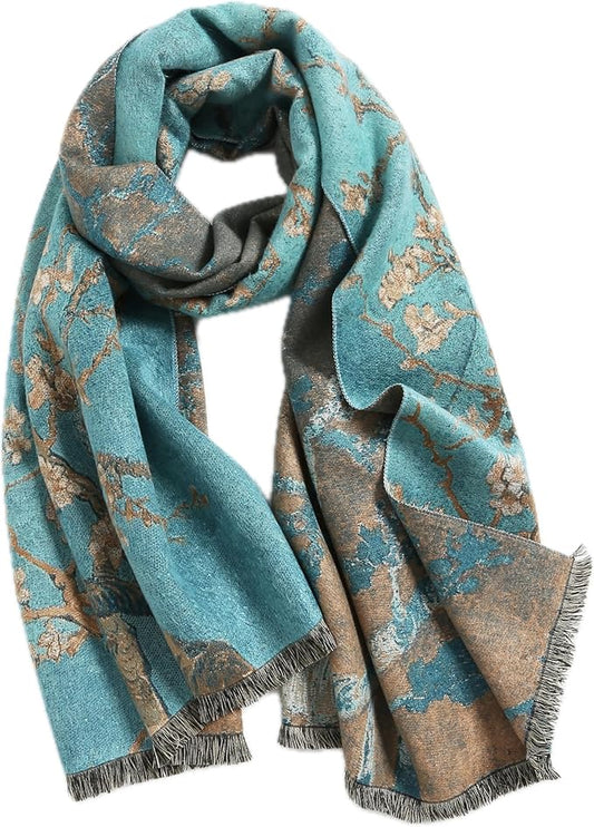 Jeelow Womens Pashmina Shawl Wrap Scarf - Elegant Dressy Evening Poncho Cape for Formal and Wedding Outfits