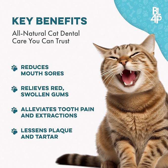 Cat Dental Care Supplement for Bad Breath, Tartar & Gum Support - Natural Cat Teeth Cleaning Oral Tablets Provide Eating & Gum Comfort, Teeth Wellness and Plaque Control, Tiny Dissolvable 400 Pills