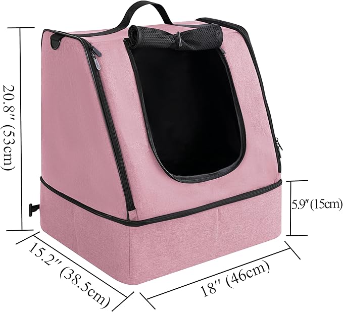 apollo walker Portable Cat Travel Litter Box with Zipped Waterproof Bag,No Collapse with Hard Base Insert at Bottom, No Leakage, No Smell, Easy to Carry, Easy to Use in Hotels