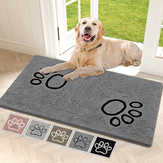 Super Absorbent Dog Door Mat, 48"*30“ Anti Slip Mat for Muddy Paws, Pet Rugs for Dirty Paws Washable That Absorbs Moisture and Dirt, for Dog Cage and Pet Resting Carpet