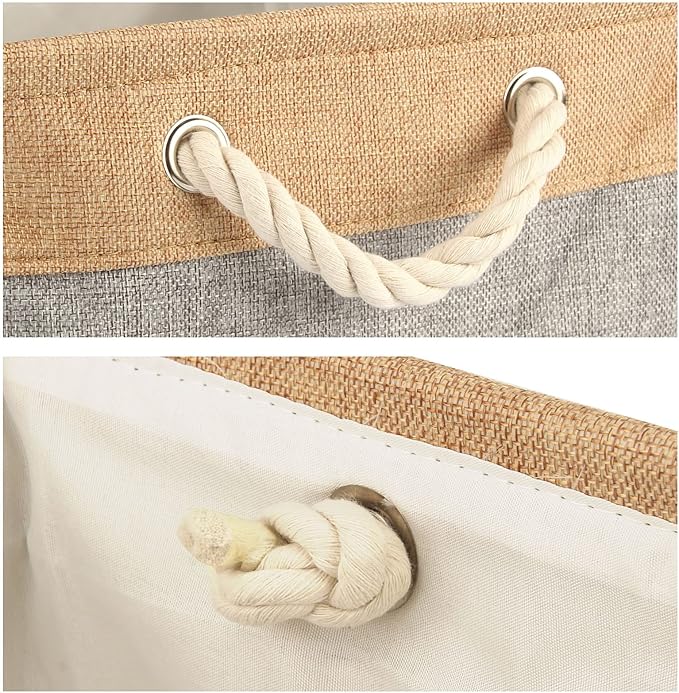 Personalized Dog Toy Box, Dog Toy Basket Storage with Cotton Handle, Customized Name and Paw Heart Print Puppy Toy Bin for Organizing Food Clothes and Pets Accessories(Paw Gray)