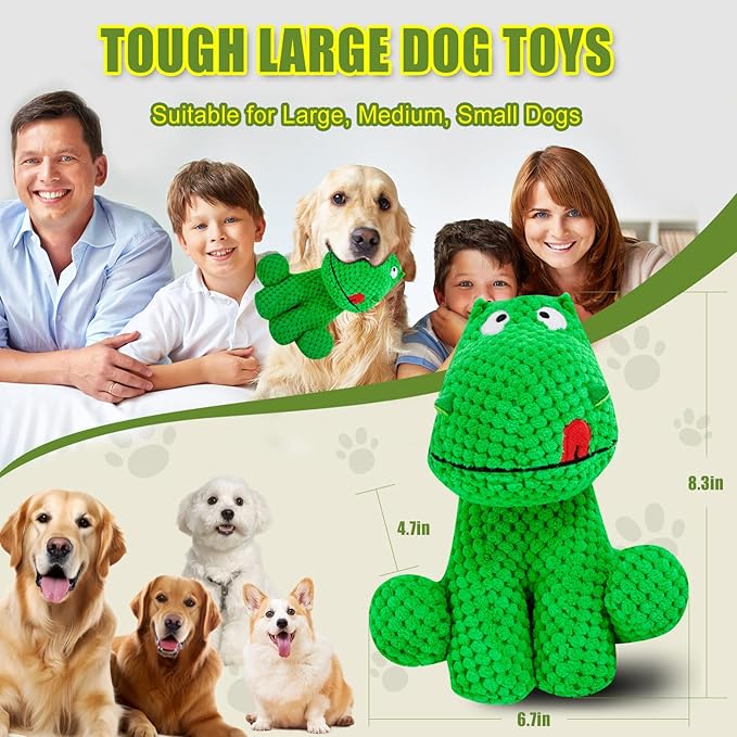 Plush Dog Toys for Large Dogs, Squeaky Dog Toys to Keep Them Busy, Tough Chew Toys for Dogs, Interactive Stuffed Dog Toy for Large Medium Small Breed, Pet Toy