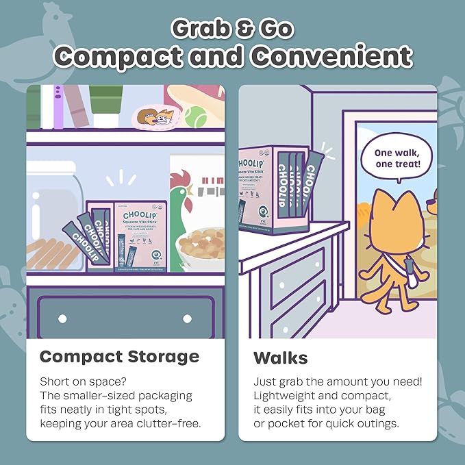 Choolip Squeeze Vita Stick Lickable Cat and Dog Treats – 49-Count Eye Support Sticks with Multivitamins, Soft Squeezable Paste for All Life Stages, Supporting Eye Health