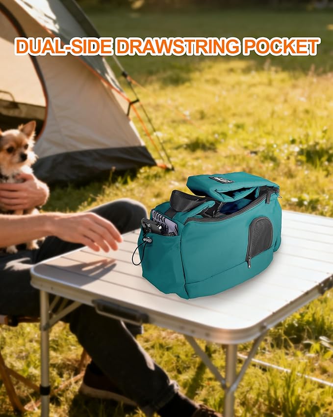 Dog Carrier Sling for Small Dogs & Cats Hand-Free Puppy Sling Purses with Storage Bag and Adjustable Shoulder Strap, Pet Sling Carrier Up to 8.8 Lbs (Blue)