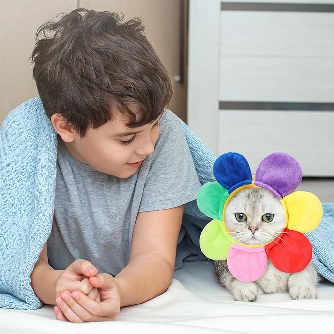 Weewooday 5 Pieces Cat Costume Christmas Bunny Hat Outfit with Ears Funny Cat Hat and Small Dogs Kitten Puppy Party Christmas Easter Costume Accessory Headwear(Vivid Style)