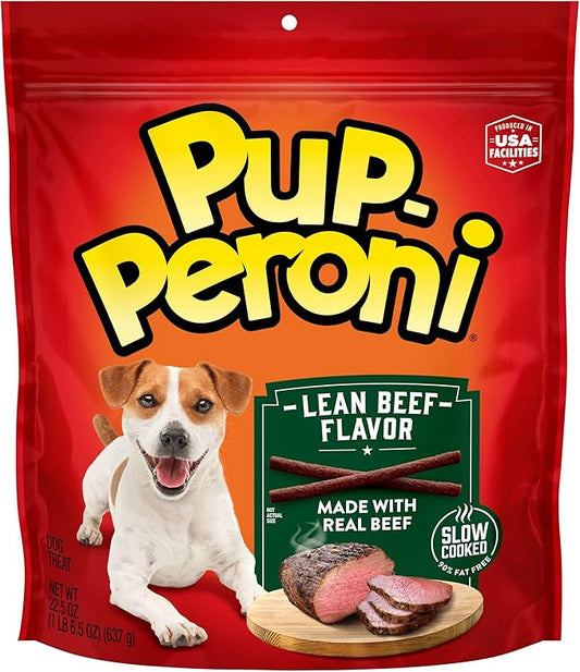 Pup-Peroni Dog Treats, Lean Beef Flavor, 22.5 Ounce, Made with Real Beef, 90% Fat Free