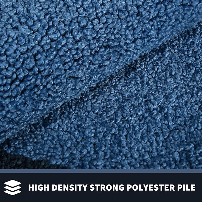 PURRUGS Dirt Trapping Door Mat 24" x 36", Non-Slip/Skid Machine Washable Entryway Rug, Shoes Scraper, Throw Rug, Super Absorbent Area Rug for Muddy Wet Shoes and Paws, Light Blue & Navy