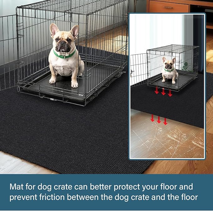 46" X 60" X 0.23'' Mat for Under Dog Crate Waterproof Non-Slip Kennel Mat to Protect Floors Extra Large Absorbs Urine Reusable Dog Playpen Mat