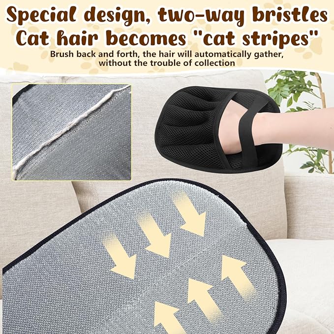 Magic Brush Pet Hair, Electrostatic Pet Hair Remover Gloves for Cats & Dogs, Upgraded Animal Fur Removal Tool, Reusable Cats & Dogs Grooming Gloves for Hair Removal (1)
