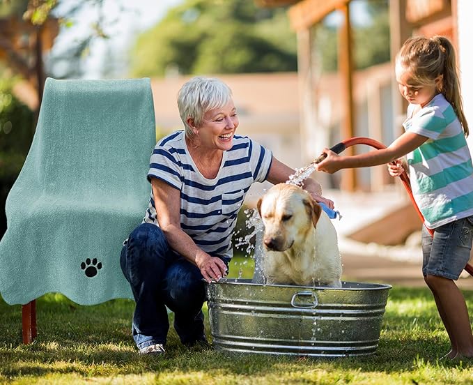 Microfiber Dog Towels for Drying Dogs, Super Absorbent and Soft Pet Grooming Towel, 40 Inch X 23.6 Inch, Perfect for Large, Medium or Small Dogs (40"X23.6" - 1pack, Lake Blue)