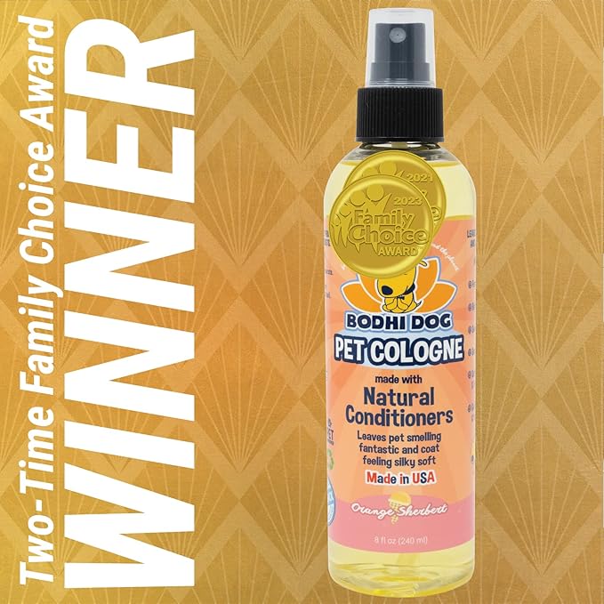 Bodhi Dog Premium Dog Cologne - Deodorizing Dog Perfume & Conditioner for Dogs & Cats - Natural Long Lasting Spray for Pets - Gentle & Safe Formula, Made in USA (Orange Sherbert 8 Fl Oz)