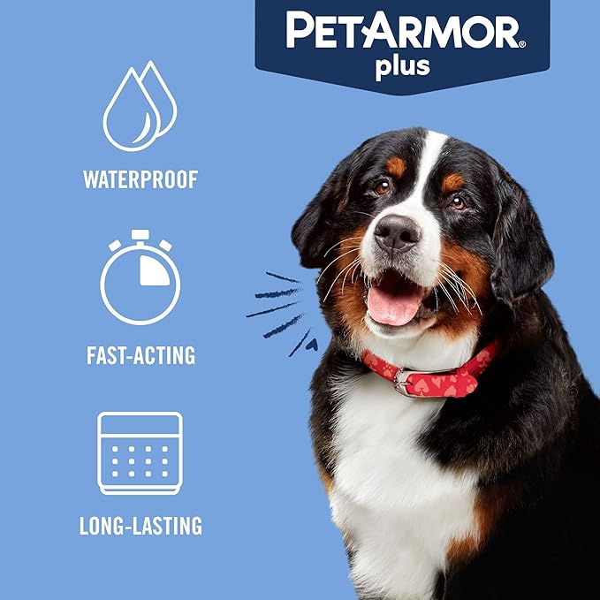 PetArmor Plus Flea and Tick Prevention for Dogs, X-Large Dog Flea and Tick Treatment, 3 Doses, Waterproof Topical, Fast Acting, For X-Large (89-132 lbs)