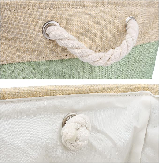 Personalized Dog Toy Box, Dog Toy Basket Storage with Cotton Handle, Customized Name and Paw Heart Print Puppy Toy Bin for Organizing Food Clothes and Pets Accessories(Paw Green)