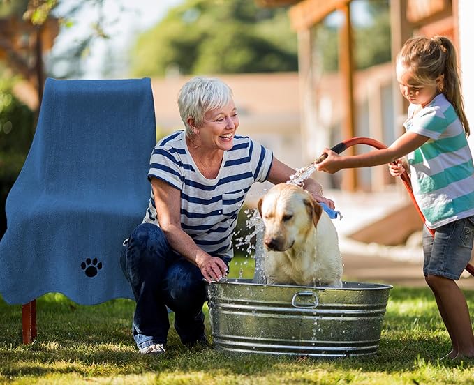Microfiber Dog Towels for Drying Dogs, Super Absorbent and Soft Pet Grooming Towel, 40 Inch X 23.6 Inch, Perfect for Large, Medium or Small Dogs (Blue, 40"X23.6" - 1pack)