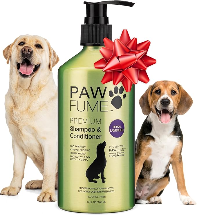 PAWFUME Dog Shedding Shampoo and Conditioner, Royal Lavender, 1-Pack – Nourish & Detangle for Silky Soft Coat – Probiotic, Deep-Cleaning, pH-Balanced – Salon-Quality Shedding Shampoo for Dogs
