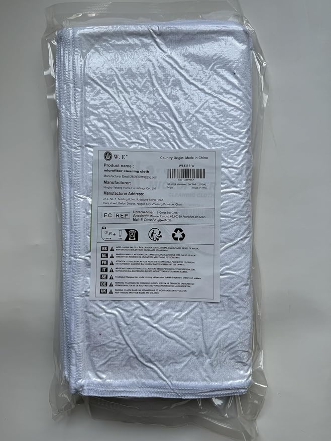 White Microfiber Cleaning Cloth 13"x13", Ultra Soft Absorbent Microfiber Cleaning Rags for Housekeeping Cleaning Supplies, Lint Free Reusable Cleaning Cloths for House Washable, Pack of 12